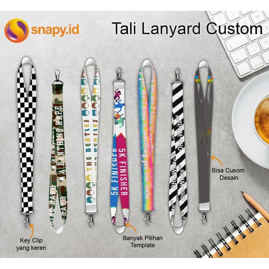 Snapy - Tali Lanyard | Gantungan Id Card | Tali Id Card | Lanyard Custom Print