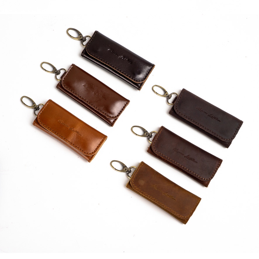 Kenes Leather Dompet Stnk Kulit Asli Gantungan Kunci Eksklusif KEYCHAIN Kulit