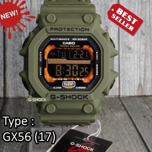 New Promote SALE !!!! JAM TANGAN PRIA G-SHOCK CASIO G-GX-56 FULL HITAM FULL BLACK TALI HIJAU FULL HIJAU