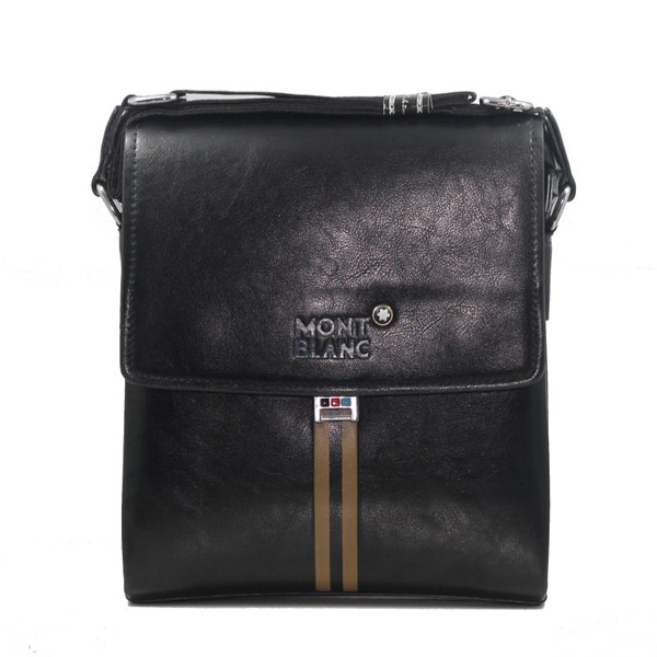 Tas Selempang Pria Kulit Import Branded Mont Blanc 8883-2 Black