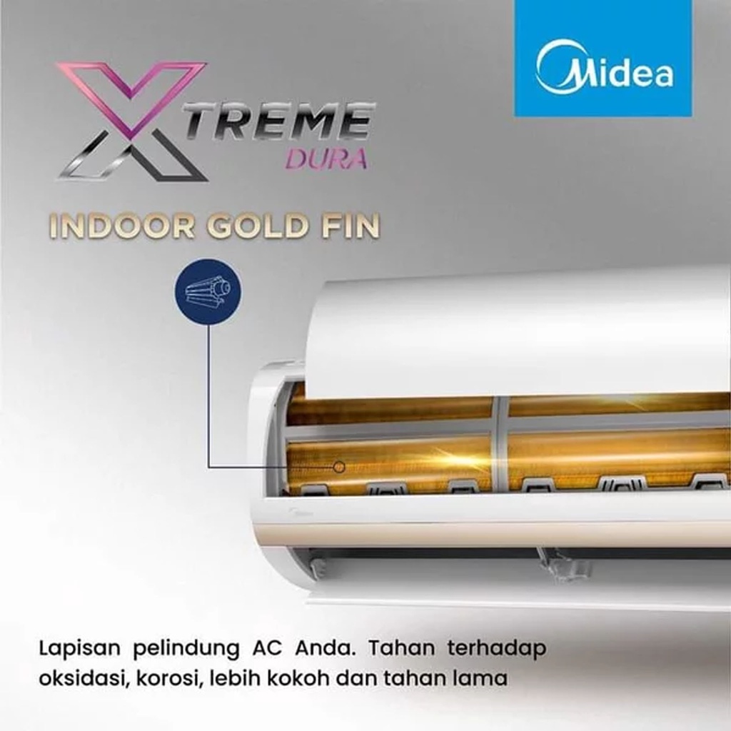 AC 1/2 PK NEW LOW WATT MIDEA MSFC-05CRN1 / MSFC05CRN1 - STANDART GARANSI RESMI (MEDAN)