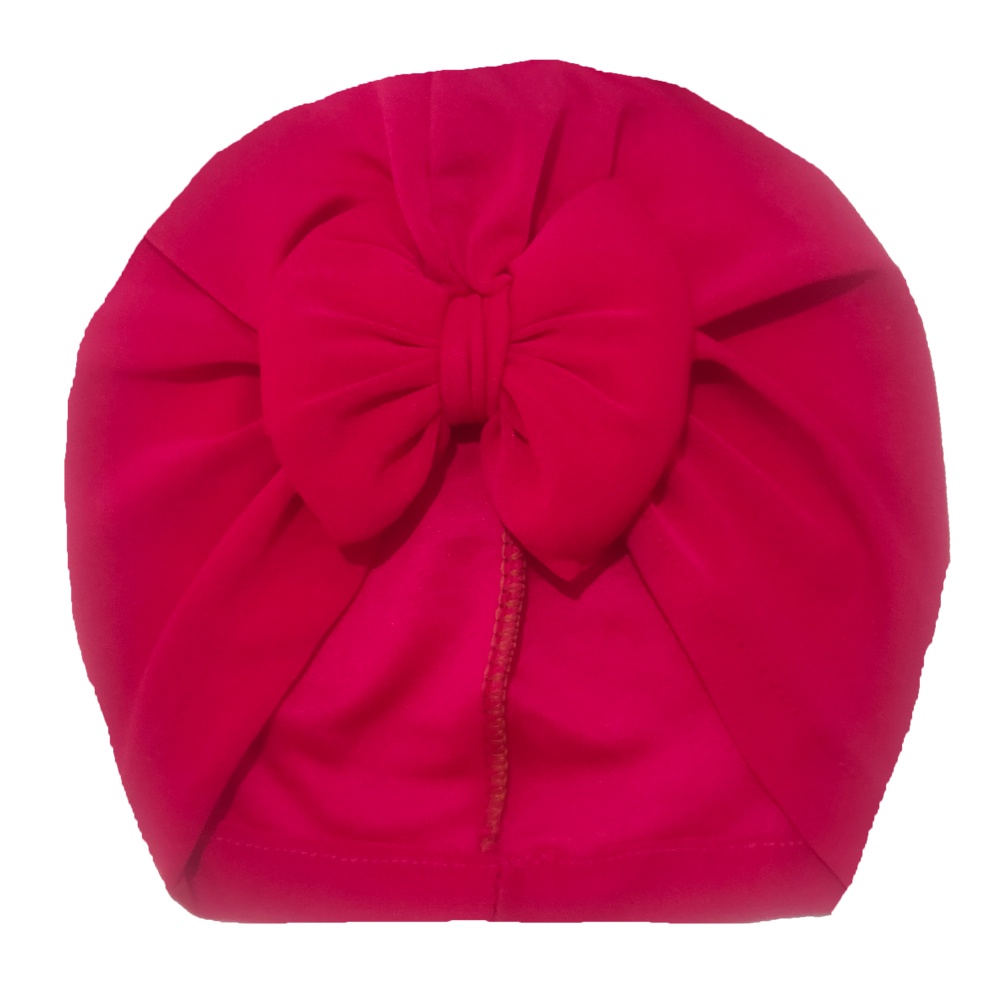 Topi Turban Ciput Bayi Perempuan Model Pita Kupu Kupu Busa Bahan Polos Umur 0 - 2 tahun Elastis