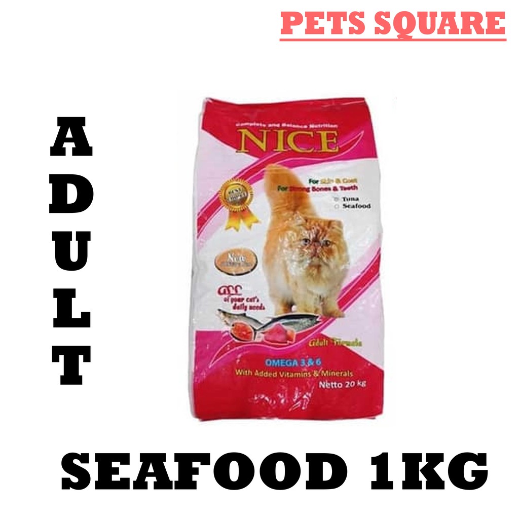 Makanan Kucing Nice Tuna Seafood 1kg Khusus Ekspedisi Shopee Indonesia