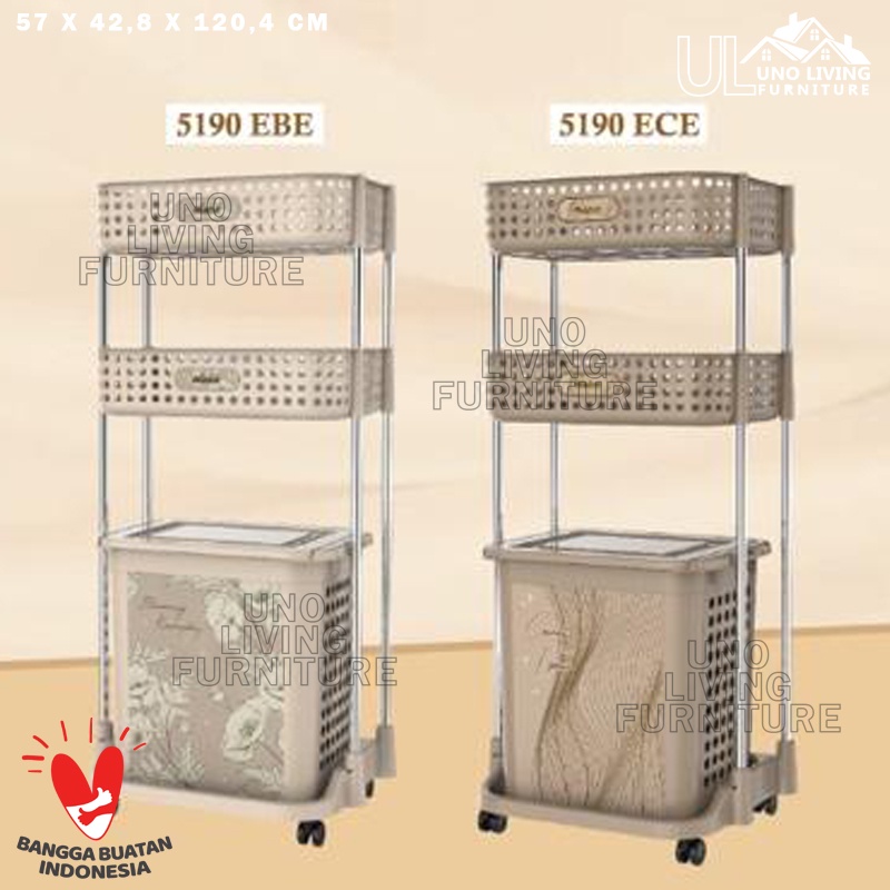 Laundry Basket Jumbo! Stainless Steel Rak Keranjang Baju Kotor Naiba Emerald Keranjang Baju Laundry Bag Original