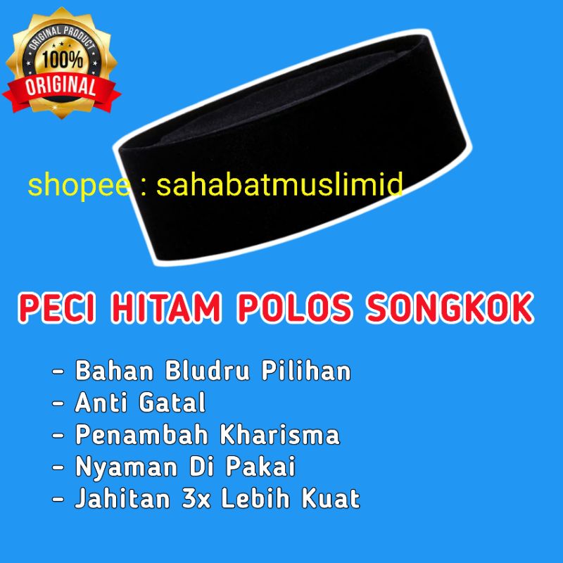 PECI HITAM AC TINGGI 8CM 9CM 10CM PECI AC HITAM SONGKOK AC HITAM KOPIAH HITAM AC PECI HITAM AC PECI