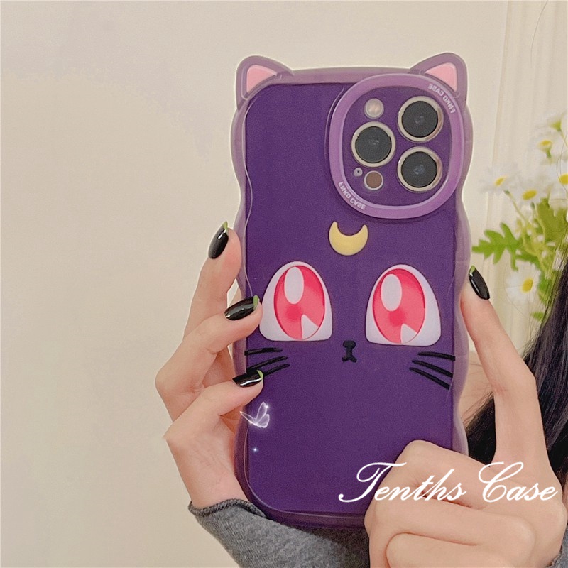 IPhone 14 13 12 11 Pro Max X XR Xs Max 8 7 6 6s Plus SE 2020 Soft Case Desain Kartun Telinga Kucing Untuk