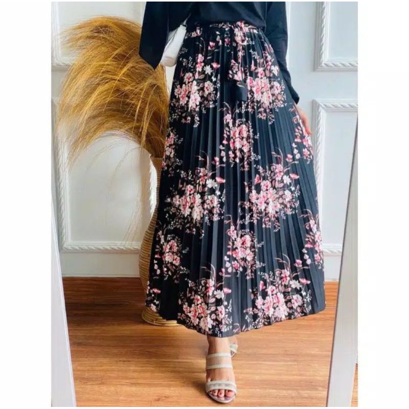 ROK PLISKET IMPORT BUNGA bisa COD (Bayar di tempat)