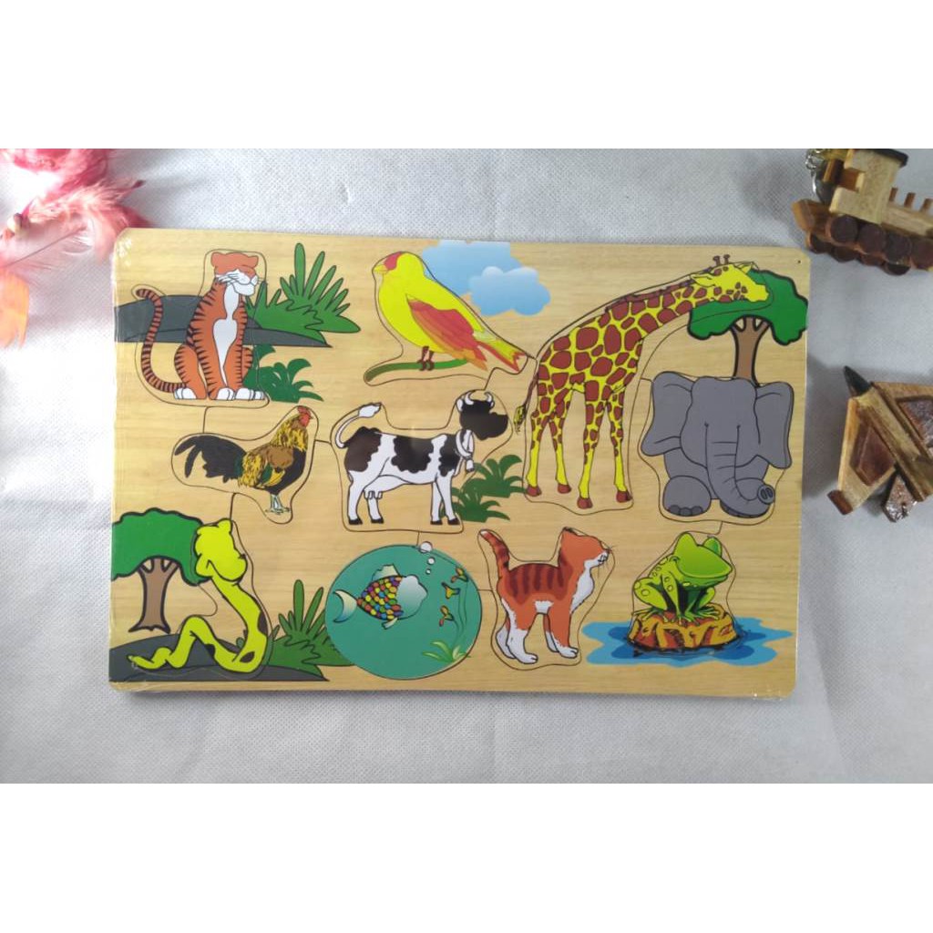 PUZZLE KAYU - MAINAN EDUKASI - PUZZLE GAMBAR HEWAN. Riens Collections