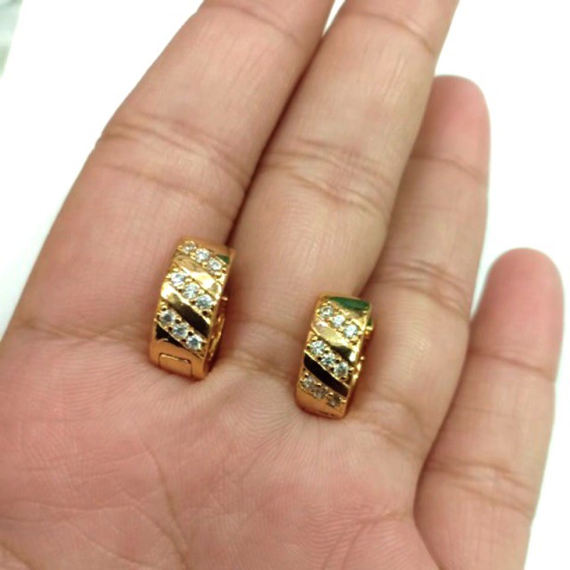 Super Promo! Anting wanita lapis emas anting permata anting anting jepit Murah!