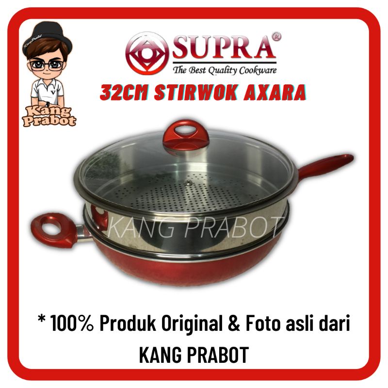 Panci SUPRA 32Cm StirWok Axara Almunium Nonstik Anti Lengket