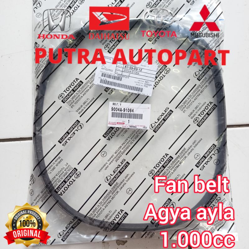 fan belt v belt agya ayla 1.000cc original