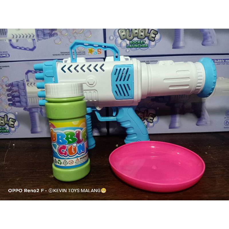 SS 1526 MAINAN BUBBLE ROCKET LAUCHER / BUBBLE GUN BAZOKA 25 MATA / TEMBAK GELEMBUNG BATERAI 25 MATA / ELECTRIC BUBBLE MACHINE