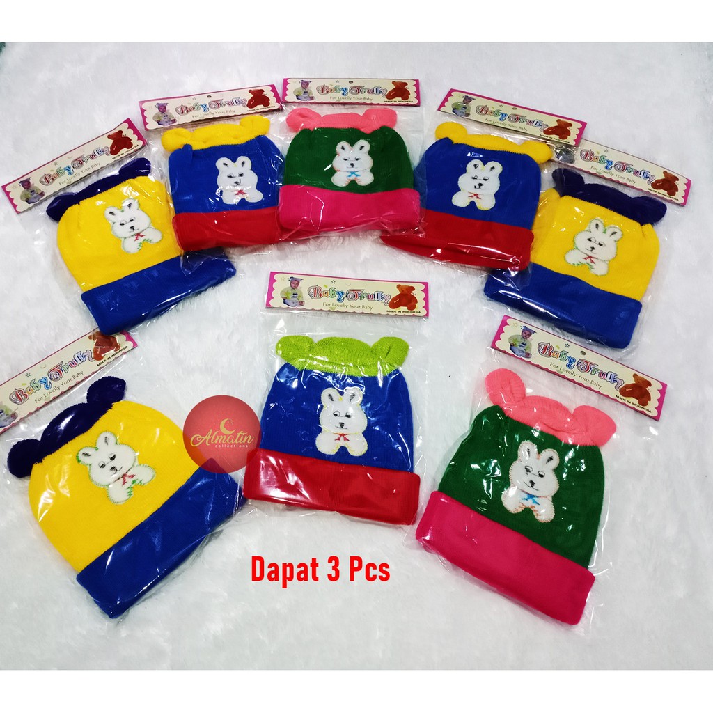 3 PCS TOPI KUPLUK BAYI / KUPLUK BAYI LUCU / KUPLUK ANAK KARAKTER