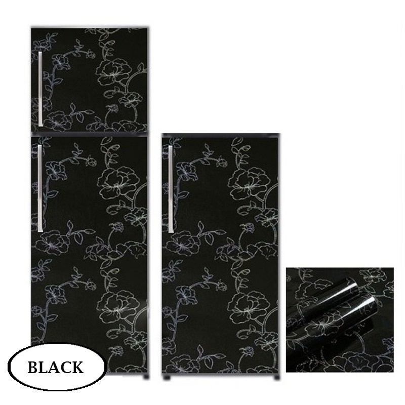 Stiker Kulkas 1 Pintu dan 2 Pintu Motif Bunga Sticker Freezer Lemari Es Murah