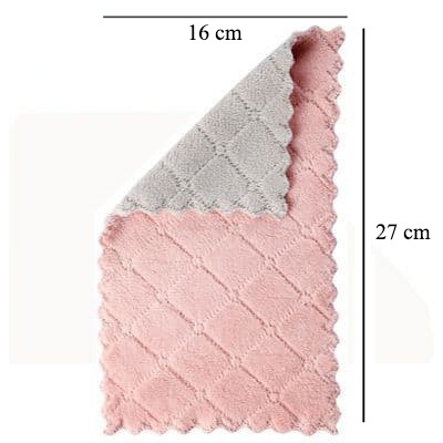 ZASKIYA - Kain Lap Microfiber Cuci Piring 16 X 27 CM Anti Minyak Dapur Tangan Serbaguna Acc - U2