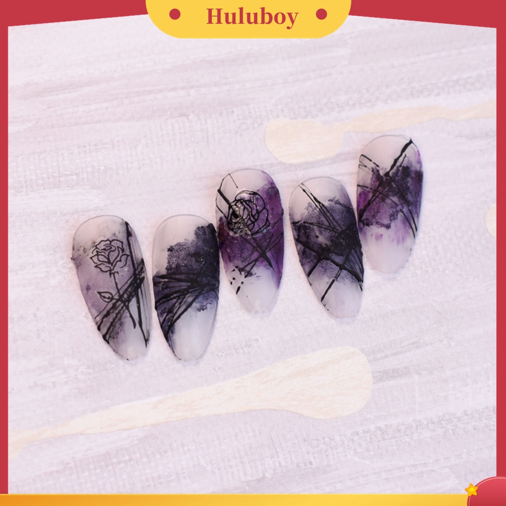 Huluboy Huluboy♡ 6pcs Stiker Nail Art Desain Bunga Mawar Hollow Hemat Waktu Untuk Dekorasi Manicure