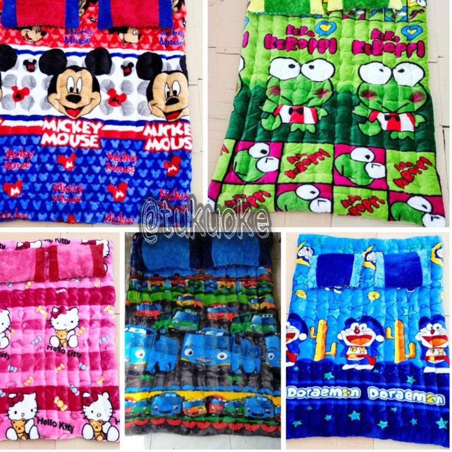 KASUR LANTAI GENDER KASUR MENUL MOTIF POLOS UK 140X180 FREE 2BANTAL KASUR GENDER KARAKTER KARTUN ✓