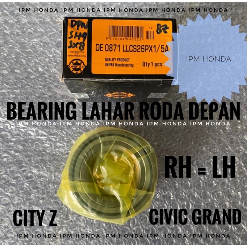 Unifar Bearing Lahar Roda Depan Honda City 1996 1997 1998 Type Z 1999 2000 2001 2002