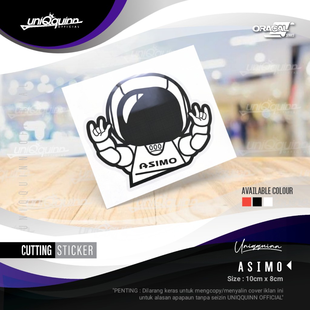 

UQ Stiker Asimo | Cutting Stiker Asimo | Stiker Cutting Custom