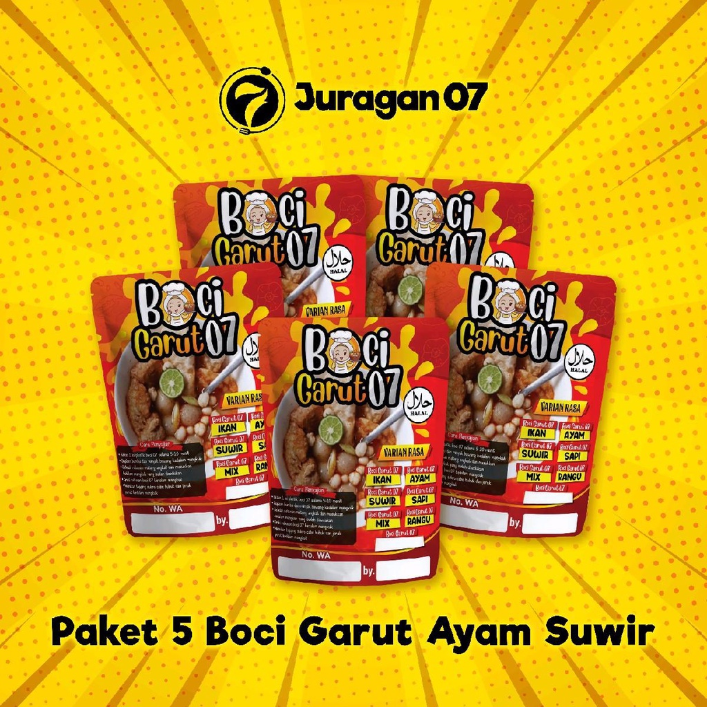 

JAJANAN 07. Paket isi 5 boci garut varian ayam suwir