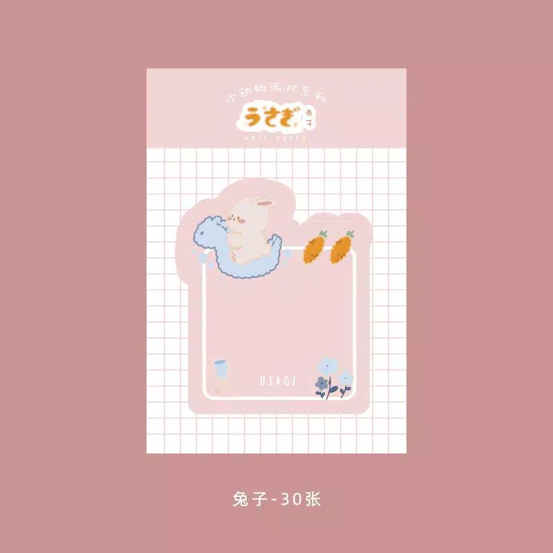 STICKY NOTE ANIMAL CUTE | MEMO NOTE KARTUN PASTEL KOREA BUJO-Usagi