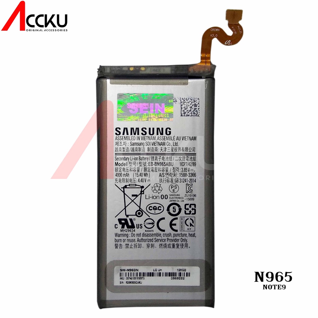 BATERAI SAMSUNG EB-BN965ABU BATTERY SAMSUNG NOTE 9 N965 N960 EB-BN960ABE