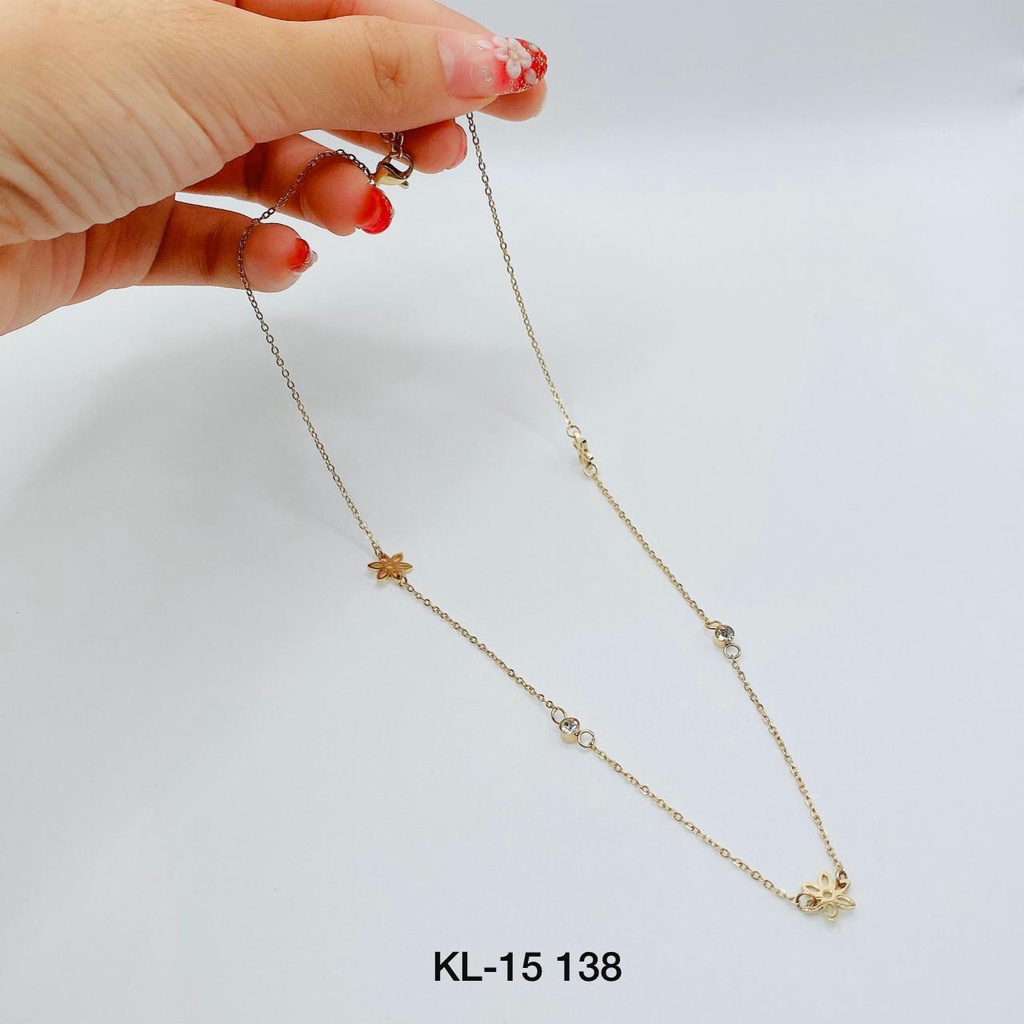 COD! kalung titanium anti karat / kalung wanita titanium flowery