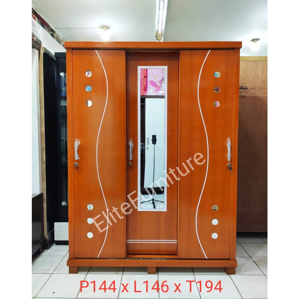 Lemari Pakaian 3Pintu sliding / Lemari Sliding 3pintu / Lemari baju pakaian sliding / Lemari Pakaian