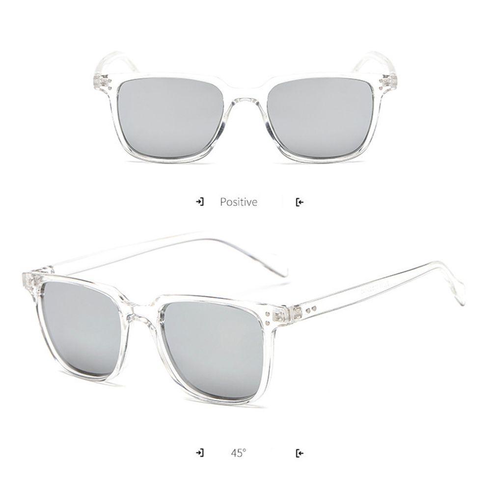 R-flower Square Sunglasses Retro Female Kacamata Matahari Vintage Pria Shades