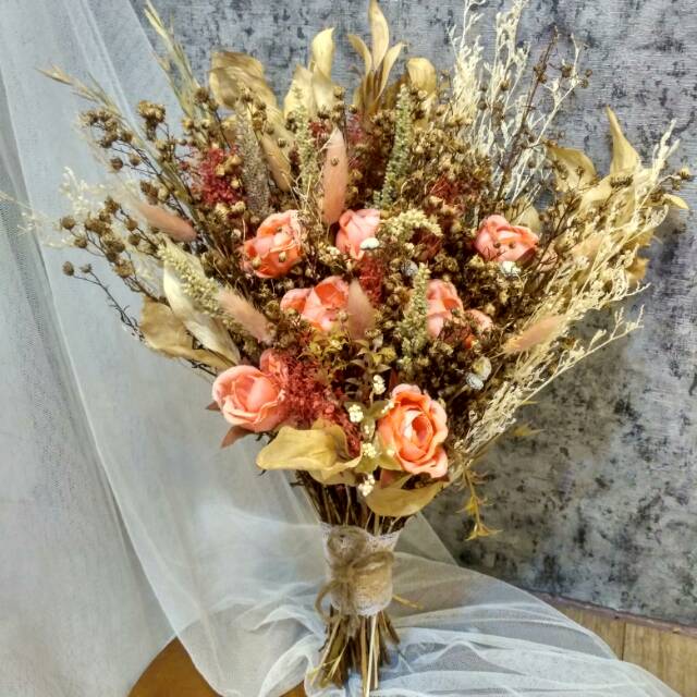 Wedding bouquet  buket wedding buket bunga  kering  