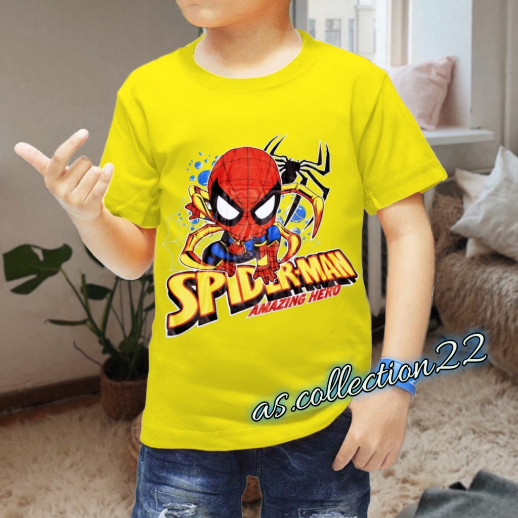 baju atasan spiderman2//kaos anak laki laki motif spiderman terbaru//USIA 1-10 TAHUN