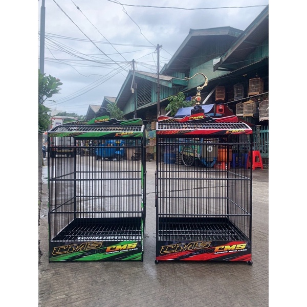 SANGKAR KANDANG KOTAK DECAL CMS HIJAU/MERAH no 1