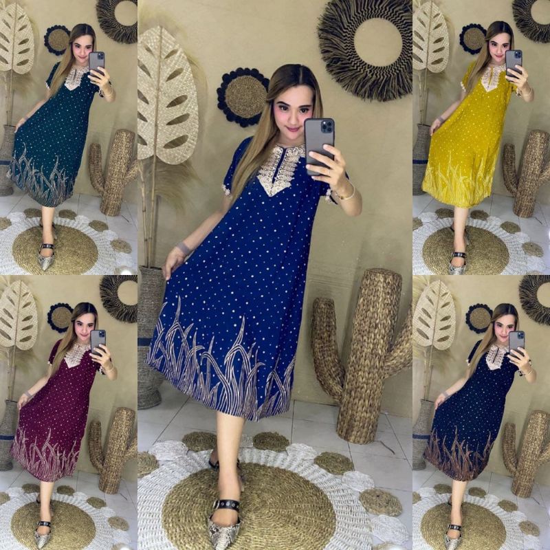 DASTER ARAB LONG ABSTRAK  / RESLETING BUSUI / RENDA MILO ORI /SANTUNG SUPER-PADI