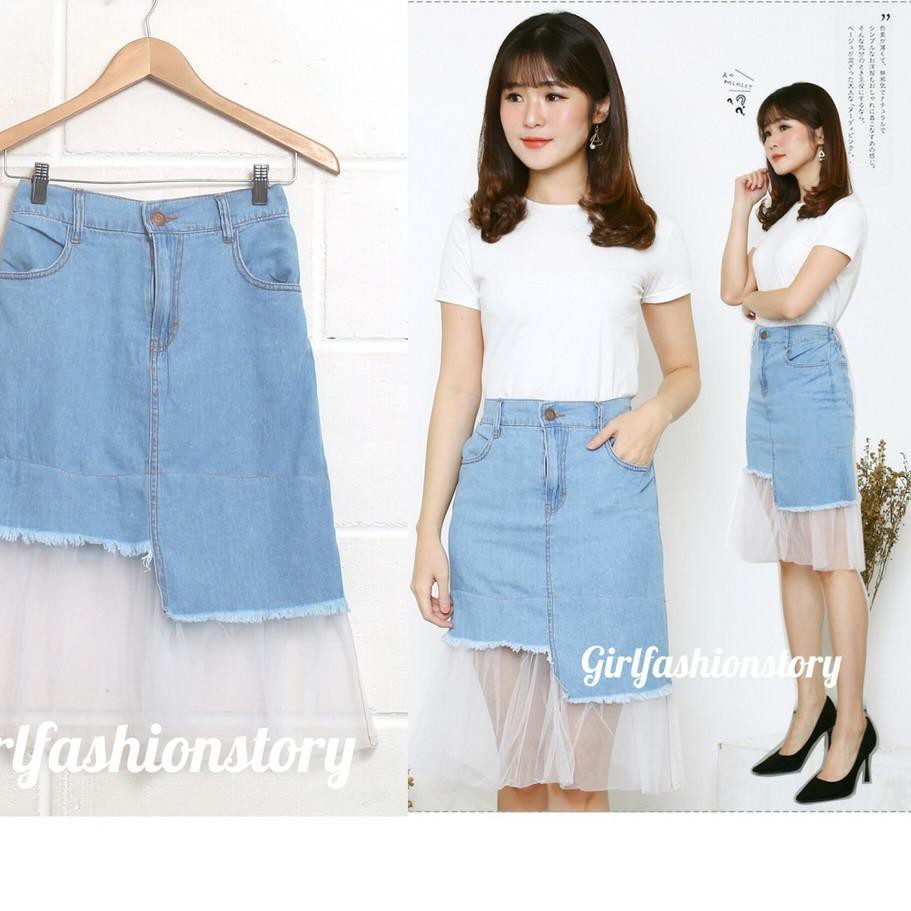 [ Grosir ] rok jeans skirt allura tile .,.,.,.,