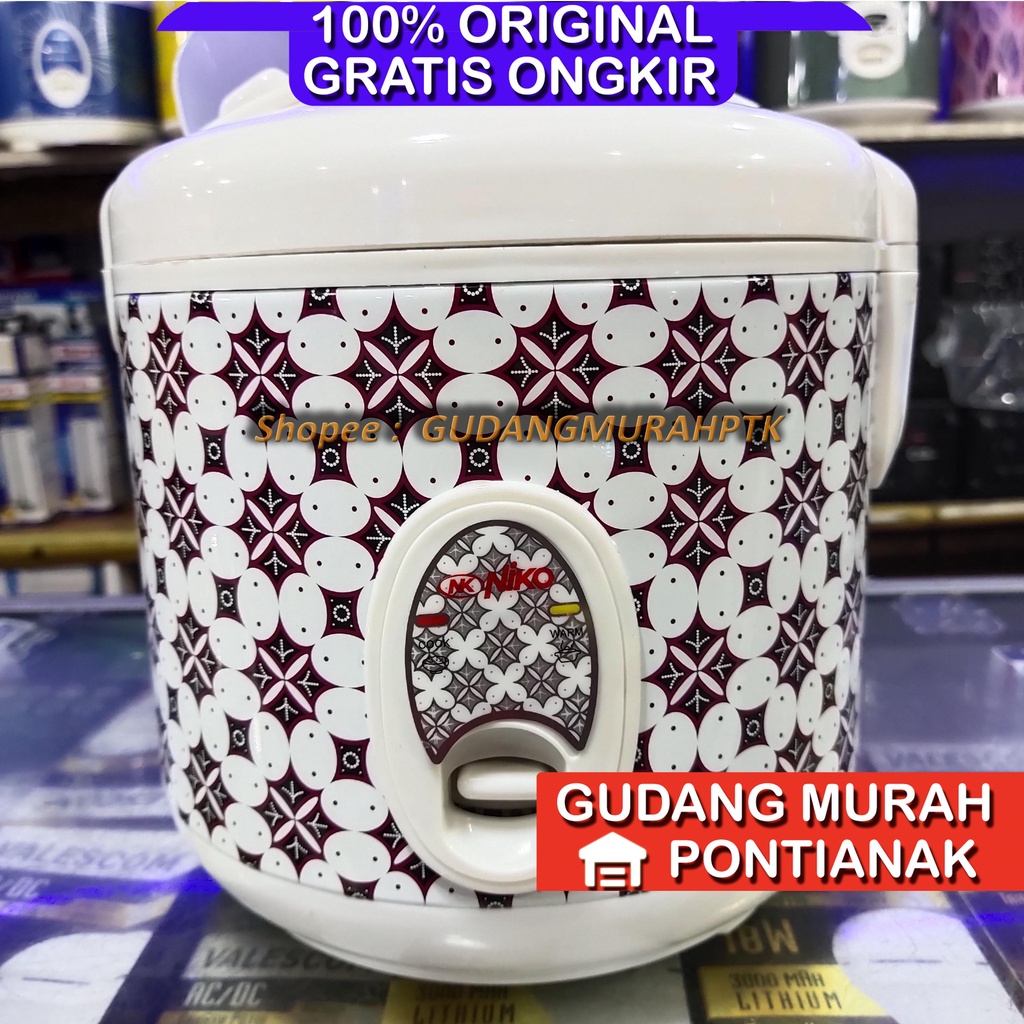 Magic Com niko Motif Batik /Rice Cooker niko NK 12 / penanak nasi 1,2 Liter serbaguna memasak sekaligus menghangatkan