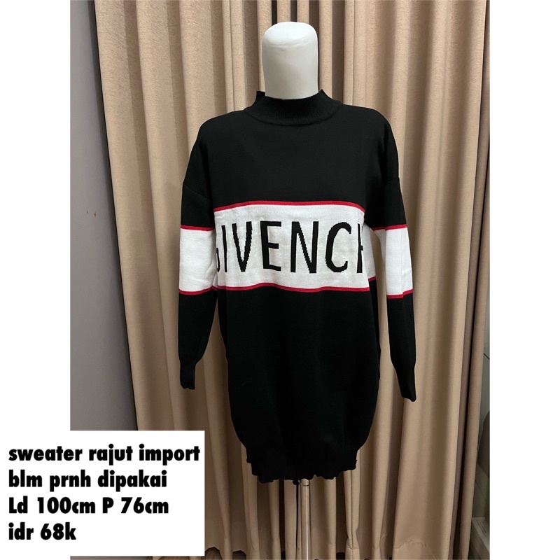 preloved sweater givenchy/sweater rajut/long cardigan