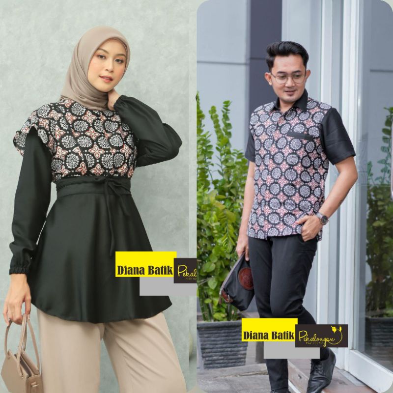 Coupel Batik Pria Wanita Katun Kombinasi Mosscrep M L XL