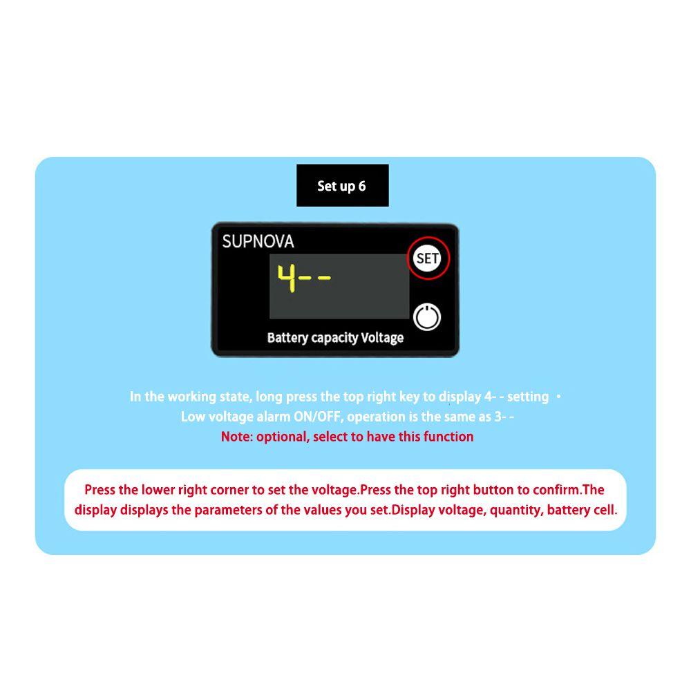 Indikator Kapasitas SOLIGHTER High Quality Voltmeter Mobil Motor Lead Acid