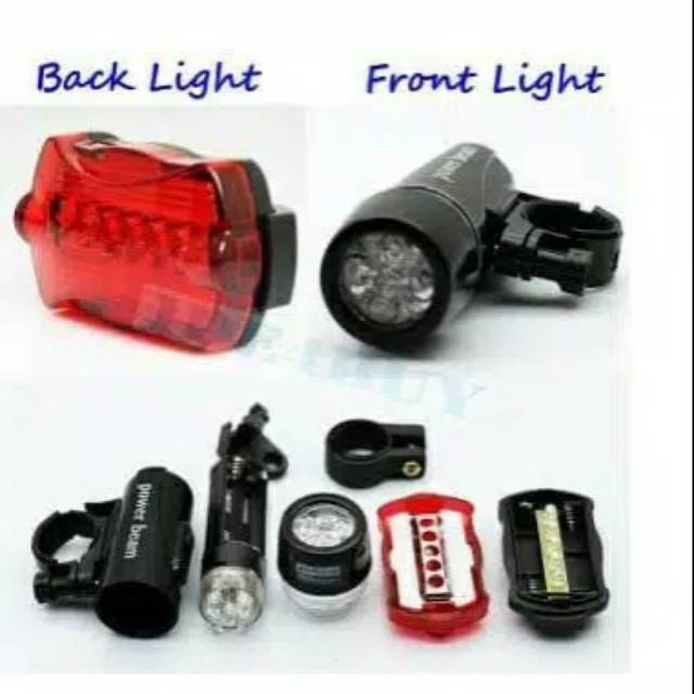 Lampu Senter Sepeda Depan dan Lampu Sepeda Belakang pakai Baterai AAA