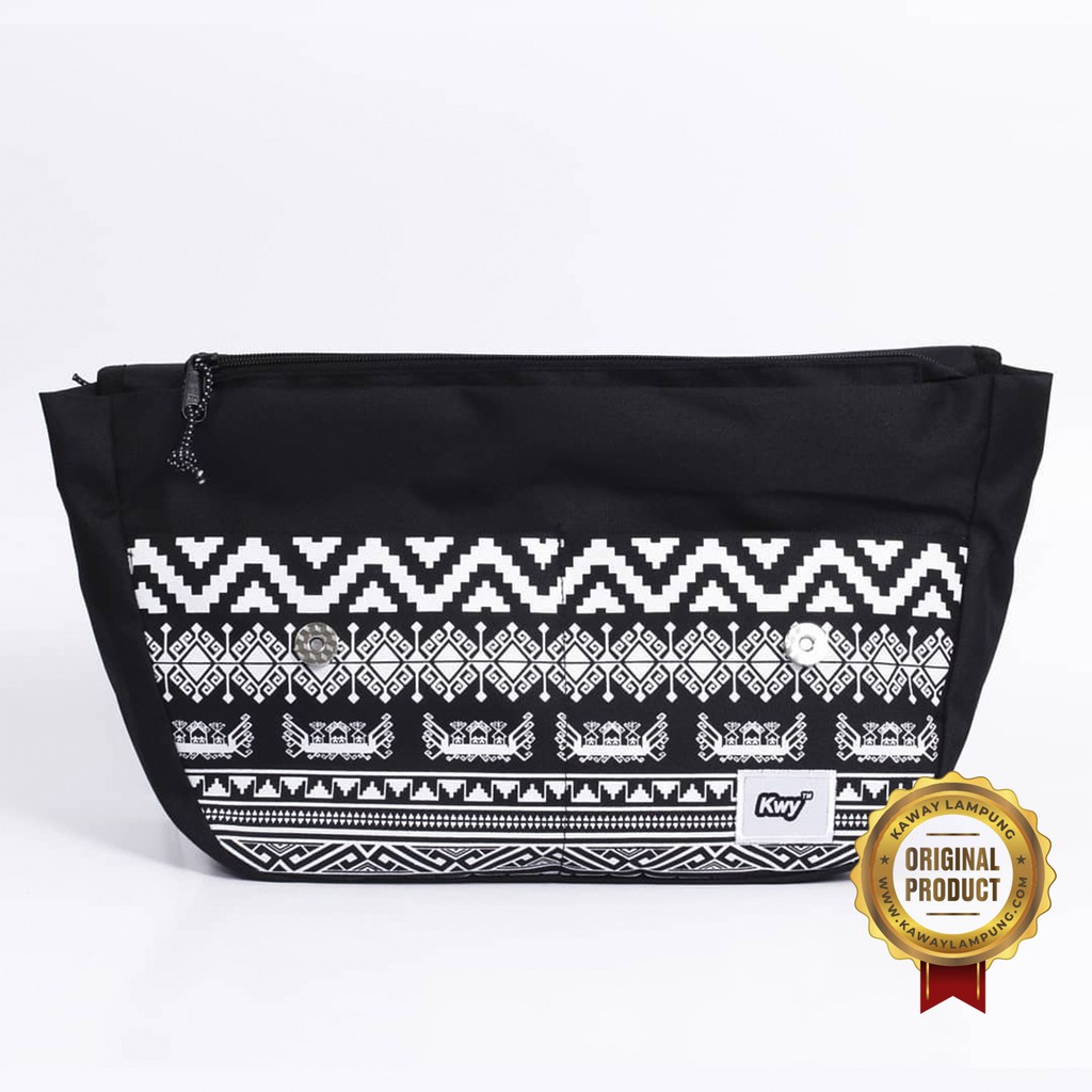 TAS SELEMPANG PRIA WANITA - KAWAY AGO BLACK