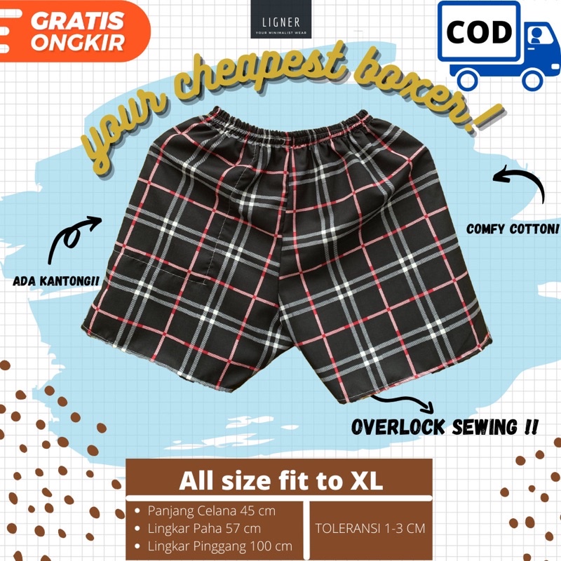 ECER HARGA GROSIR TERMURAH DI SHOPEE CELANA BOXER CELANA PENDEK  PRIA WANITA CELANA KOLOR CELANA KOTAK CEALANA MOTIF-Sq New