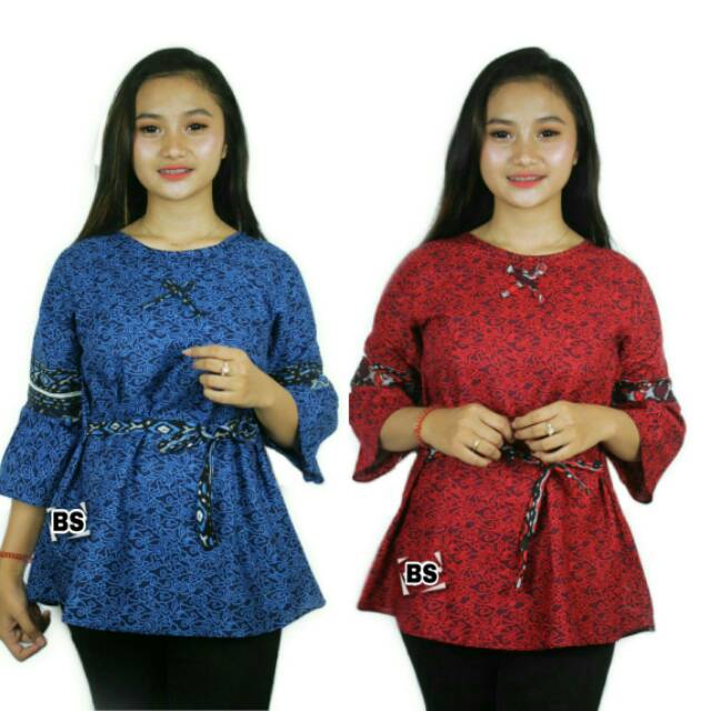 Batik Dolby Dolbi Dobby Doby Tenun Sutra Tulis Katun ATBM Baron ATASAN BATIK WANITA sogan SRG308-3