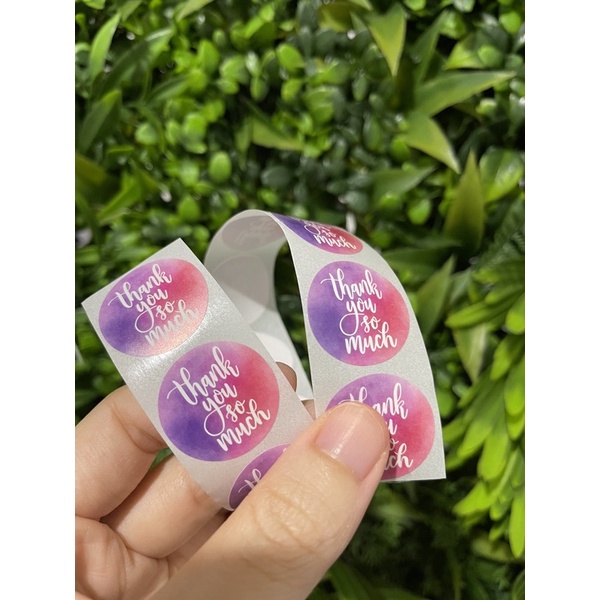 (50pcs) Stiker Thank You Bulat size 2,5cm / Thank You stickers Olshop etc-Ty So Much 50pcs
