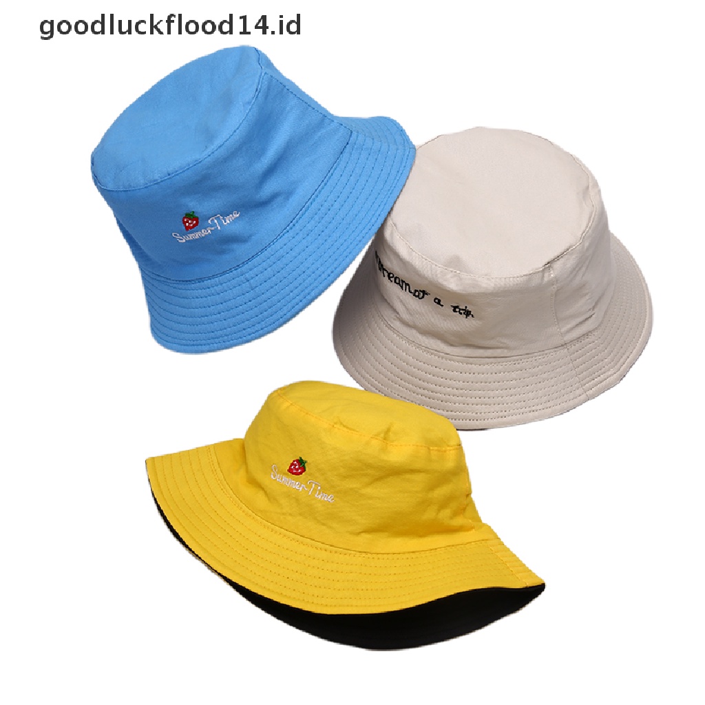 [OOID] Fashion Women Breathable Double-Sided Cotton Bucket Hat Hunting Fishing Sun Cap ID