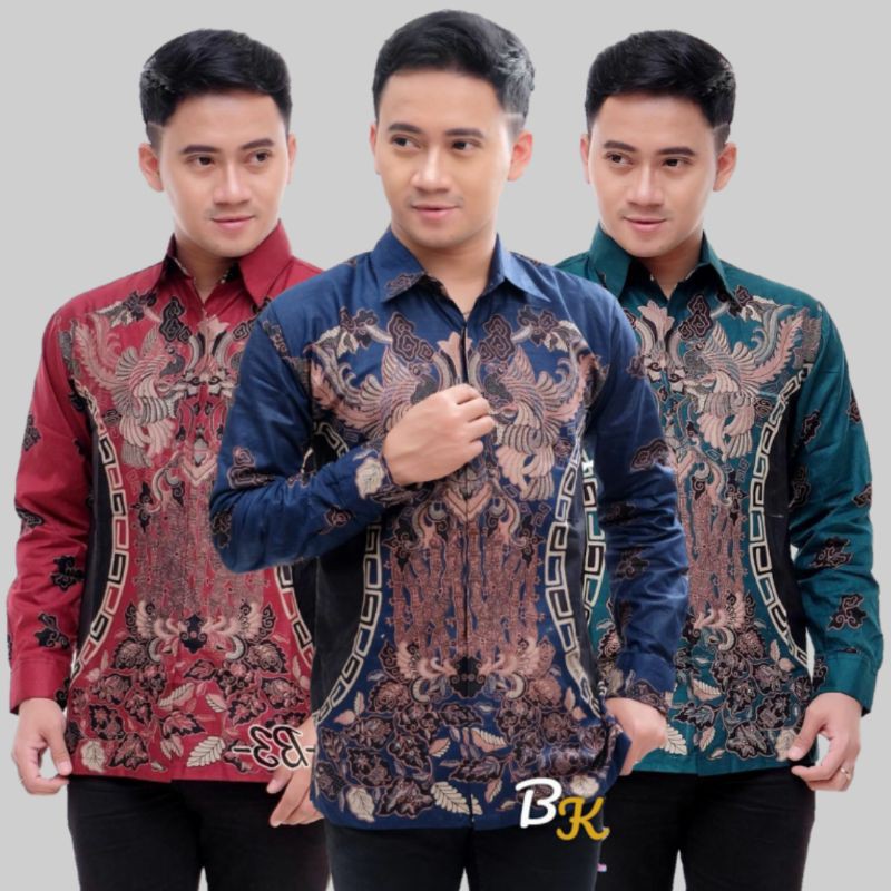 Batik Pria Lengan Panjang Formal Merk BATIK NAKULA Bahan Katun ok