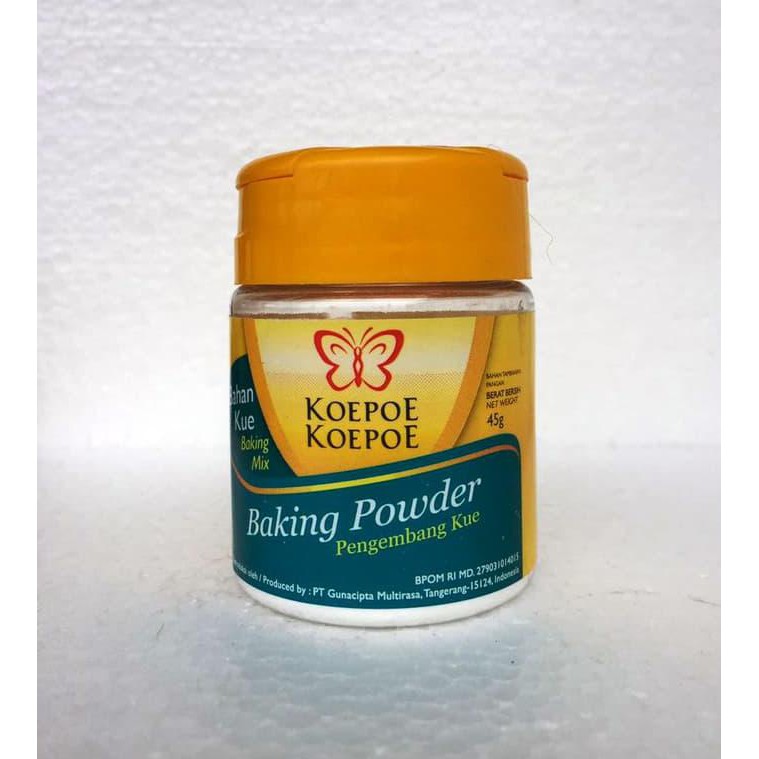 

Toko-Bahan-Kue- Baking Powder Koepoe-Koepoe 45Gr -Terlengkap-Termurah-Dijamin.