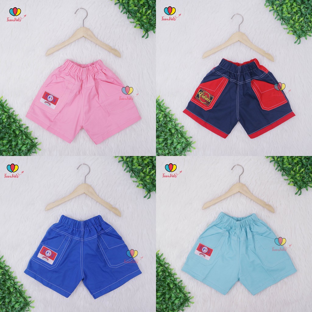 Celana Fairuz Uk 1-2 Tahun / Celana Pendek Harian Anak Laki Kolor Pants Cowok Kantong Polos Bawahan