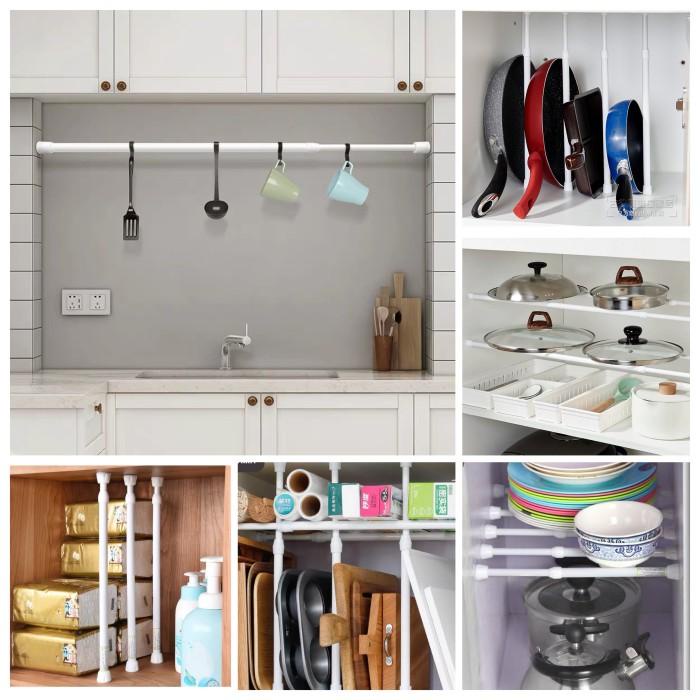 Tiang Panjang Pendek Serbaguna Tirai Korden Lemari Dapur dll 60-110cm Kualitas Terjamin