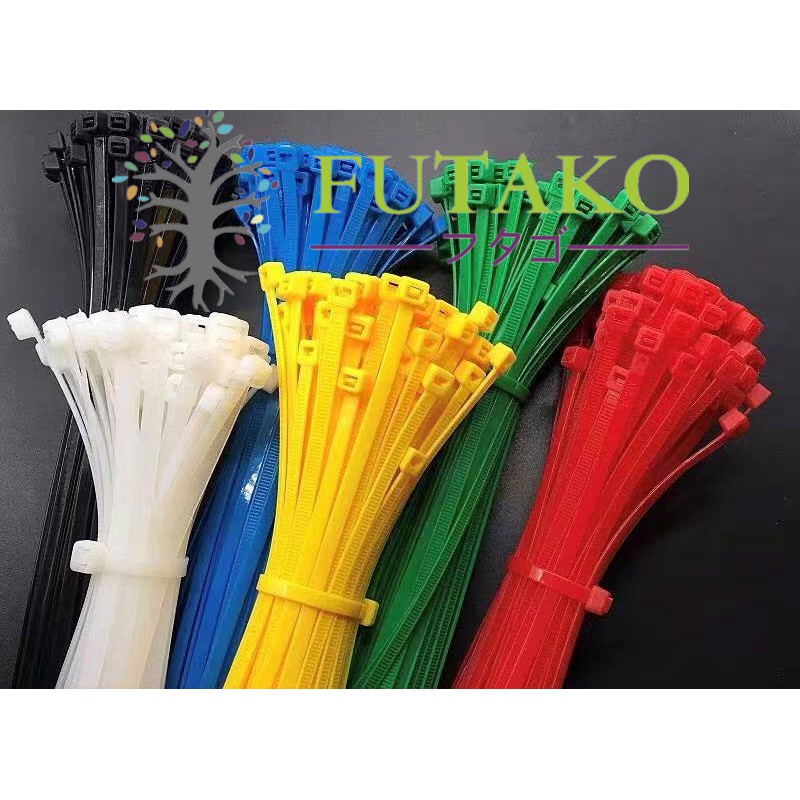 FUTAKO Kabel Ties 3.6x300mm putih / hitam Merk KTS 100 PCS / SATU PACK