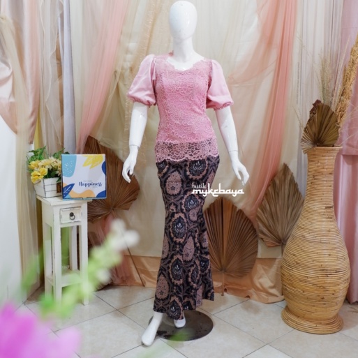 BEST SELLER  Set Kebaya Modern Peplum Domas Pagar Ayu Brokat Brukat Organza Rubby Wisuda Kondangan P